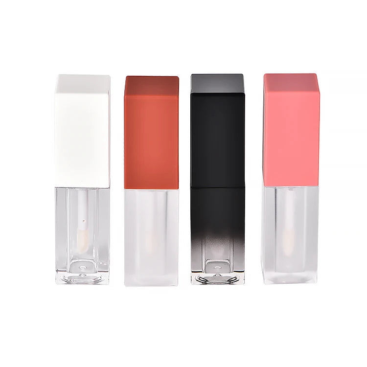 Wholesale Longtenpack Brand Plastic Hard Lip Gloss Containers 5ml Clear Square Empty Tubes Offset Printing for Cosmetic Use MOQ
