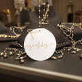 Luxury Gold Filled Engraved Paper Jewelry Tags Custom Round Paper Necklace Tag for Bracelet Clothing and Socks