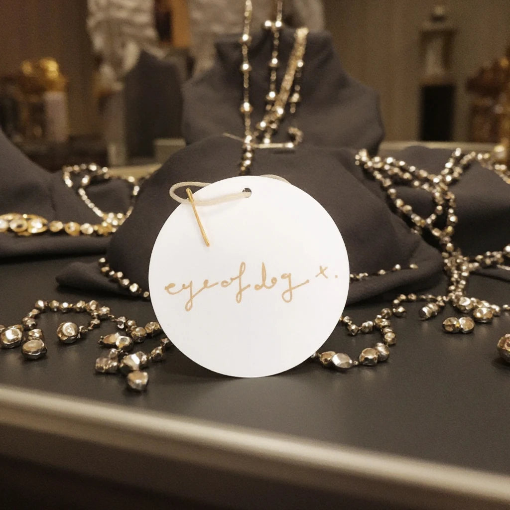 Luxury Gold Filled Engraved Paper Jewelry Tags Custom Round Paper Necklace Tag for Bracelet Clothing and Socks