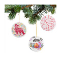 PYD Life Hot Sale RTS Ceramic Ornaments White Round Sublimation Blanks Christmas Custom Ceramic Ornaments