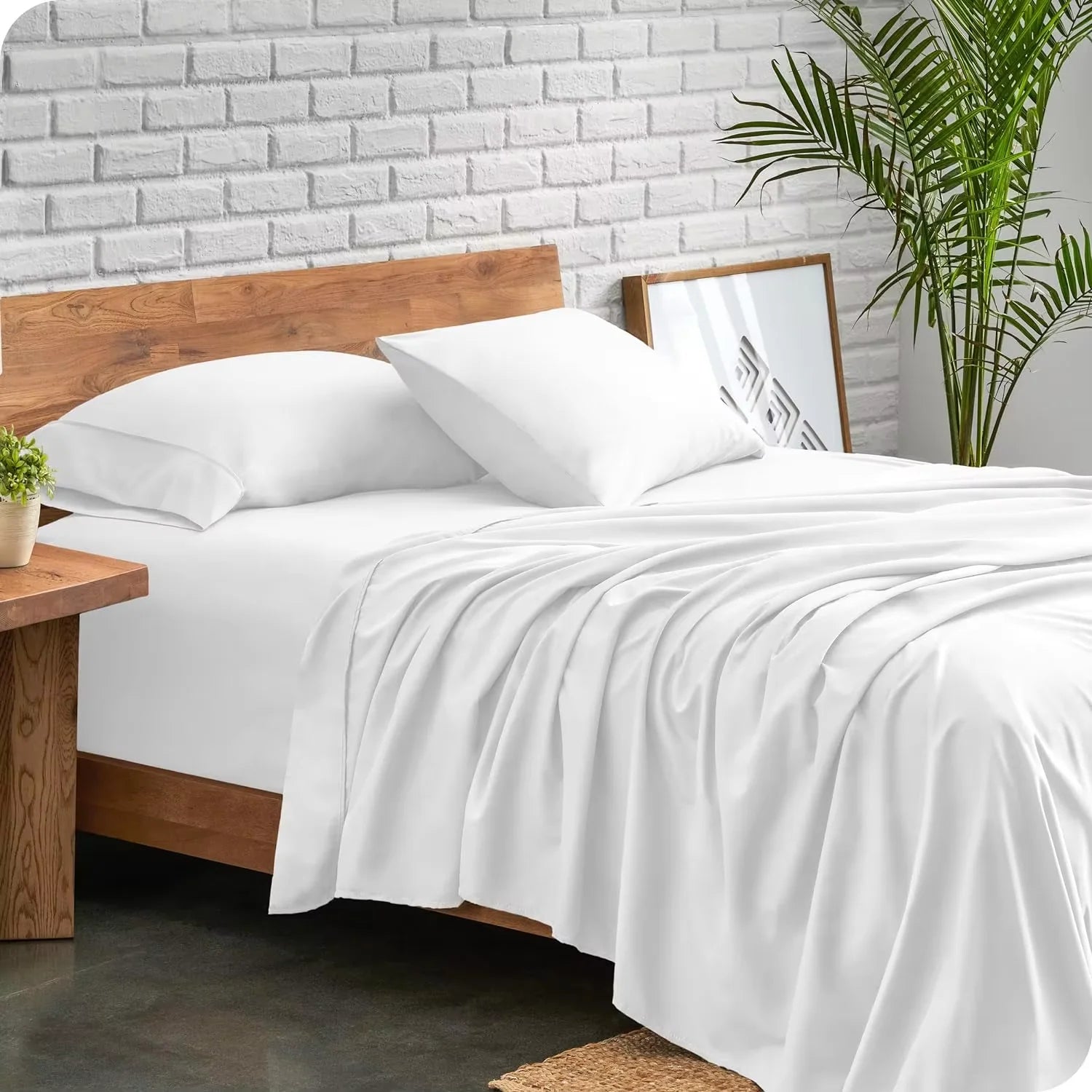 Customized Luxury 100% Viscose  Bamboo Sheets Queen Size Super Soft Bedding Set Cooling Sheets