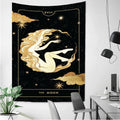 Girl Black Mandala Nordic Design Cotton/Polyester Woven Wall Hanging Dorm Decor Machine Washable Customizable