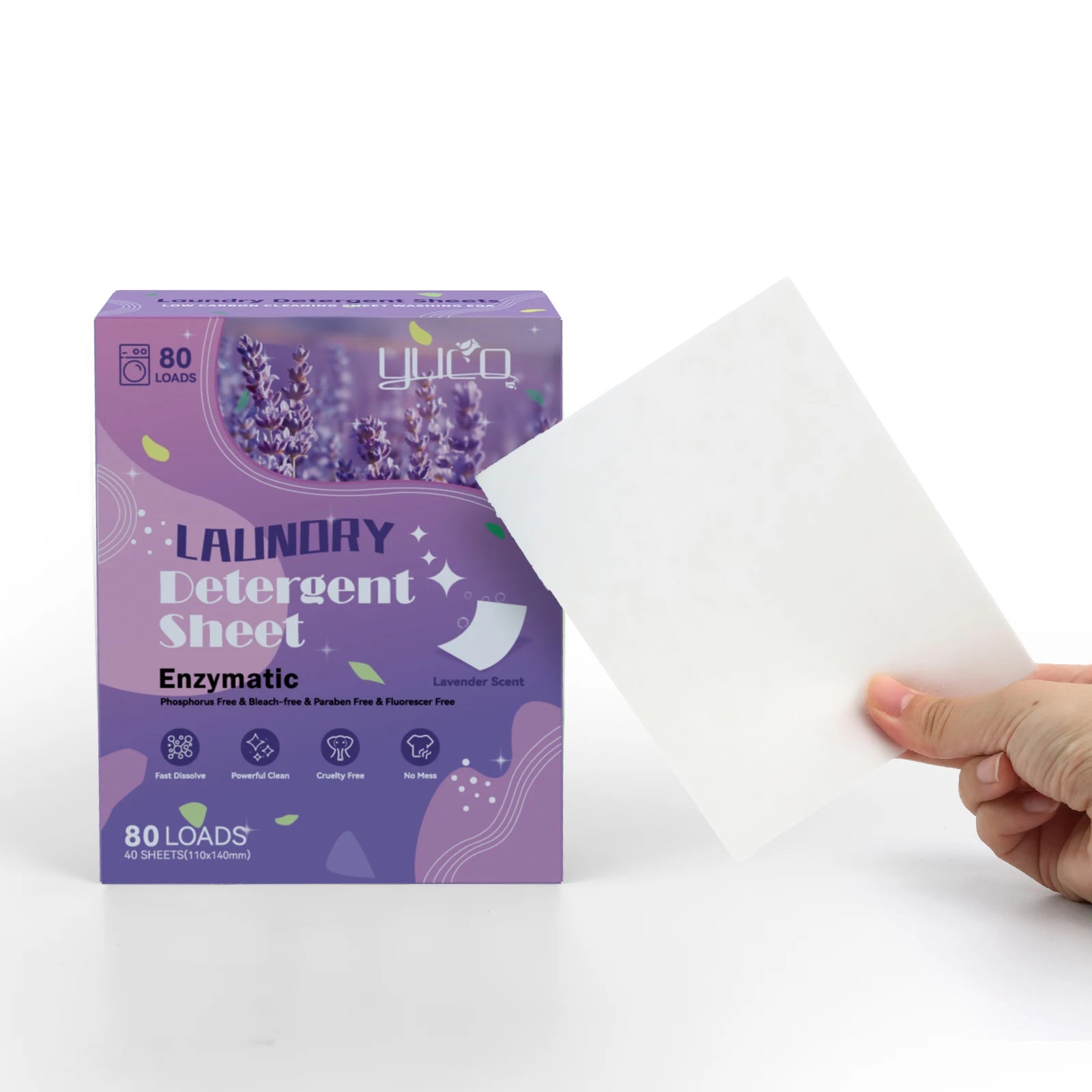 Travel Strip Sheet Lavender Fragrance Laundry Detergent Sheets Clothes Washing Plastic-Free Laundry Detergent Washing Tablets