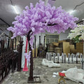 A-1565 Fiberglass Curved Trunk Big Cherry Tree 8 Feet Artificial Purple Cherry Blossom Tree for Wedding Decoration