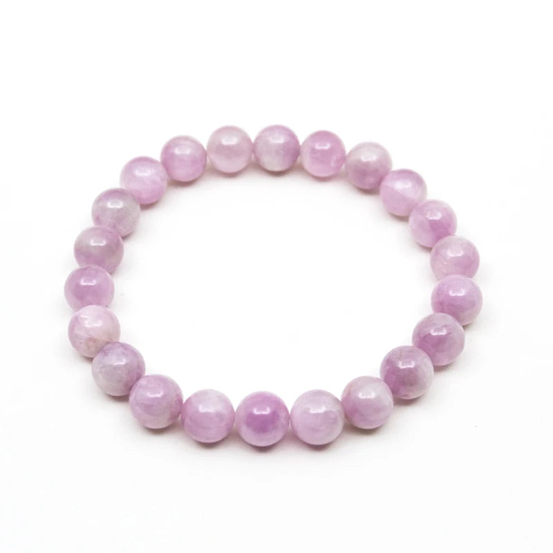 Grade AAA Natural Kunzite Beaded Bracelet 6/8/10mm Classic Diamond Number Shape Wedding Party Gift Factory ODM Direct Wholesale