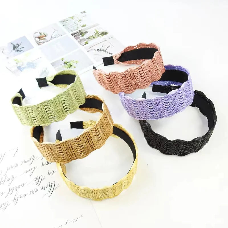 New design European and American wide side headband simple pop hair hoop Bohemian style seaside hair accessories