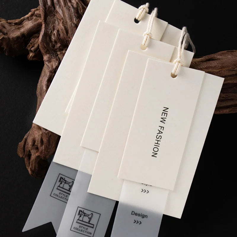 Luxury Custom 3D Relief logo Gold Stamping Ready to Wear Plastic Label Business Card Hand Tag