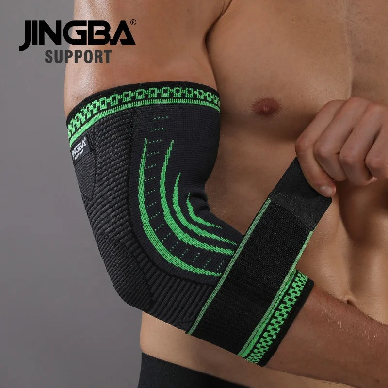JINGBA Wholesale Elastic Arm Sleeve Tennis 3D Knitting Outdoor Sports Elbow Brace Football Elbow Pads Gym Elbow Sleeves