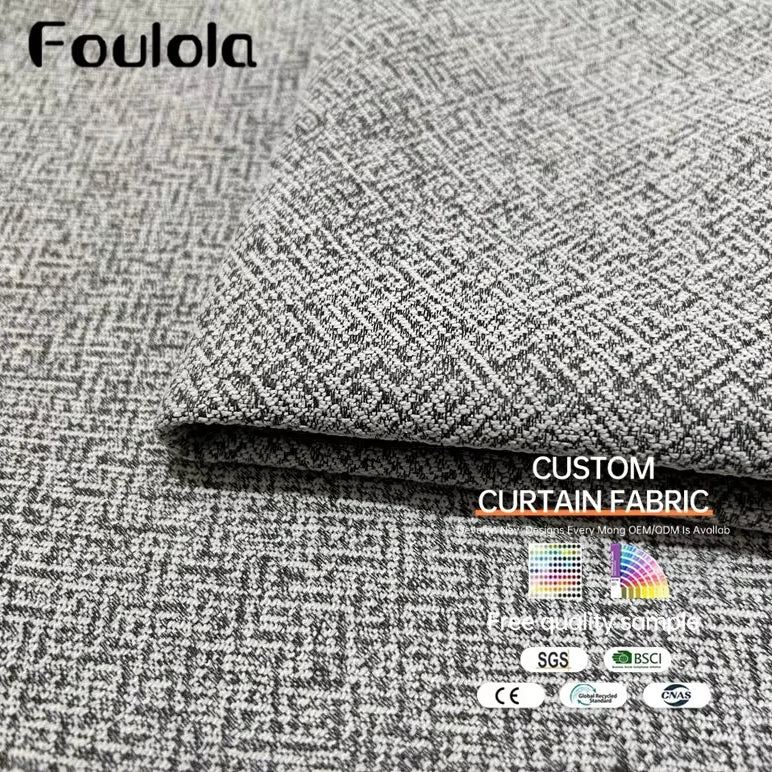 Luxury Style Fancy Two-Sided Blackout Fabric Valance Curtains Factory Supply Grommet and Rope Style for Home Hotel Living Room