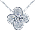 Classic Fine S925 Sterling Silver Platinum Plated Christian VVS1 Moissanite Four-Leaf Shovel Flower Pendant Necklace Birthday MegaBDM