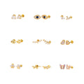 Fancy Dainty Gold Plated Jewelry Women Accessories Minimalist Pendientes Stud butterfly Opal Stone Heart Snake Stud Earrings