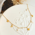Hot Selling Dainty Minimalist 18k Gold Plated Stainless Steel Star Baroque Pearl Pendant Moon Necklace Bijoux Acier Inoxydable