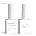 Factory Price OEM ODM HEMA Free Clear Glossy Top Coat Gel No Wipe High Shine Diamond Long Lasting Nails Supplies