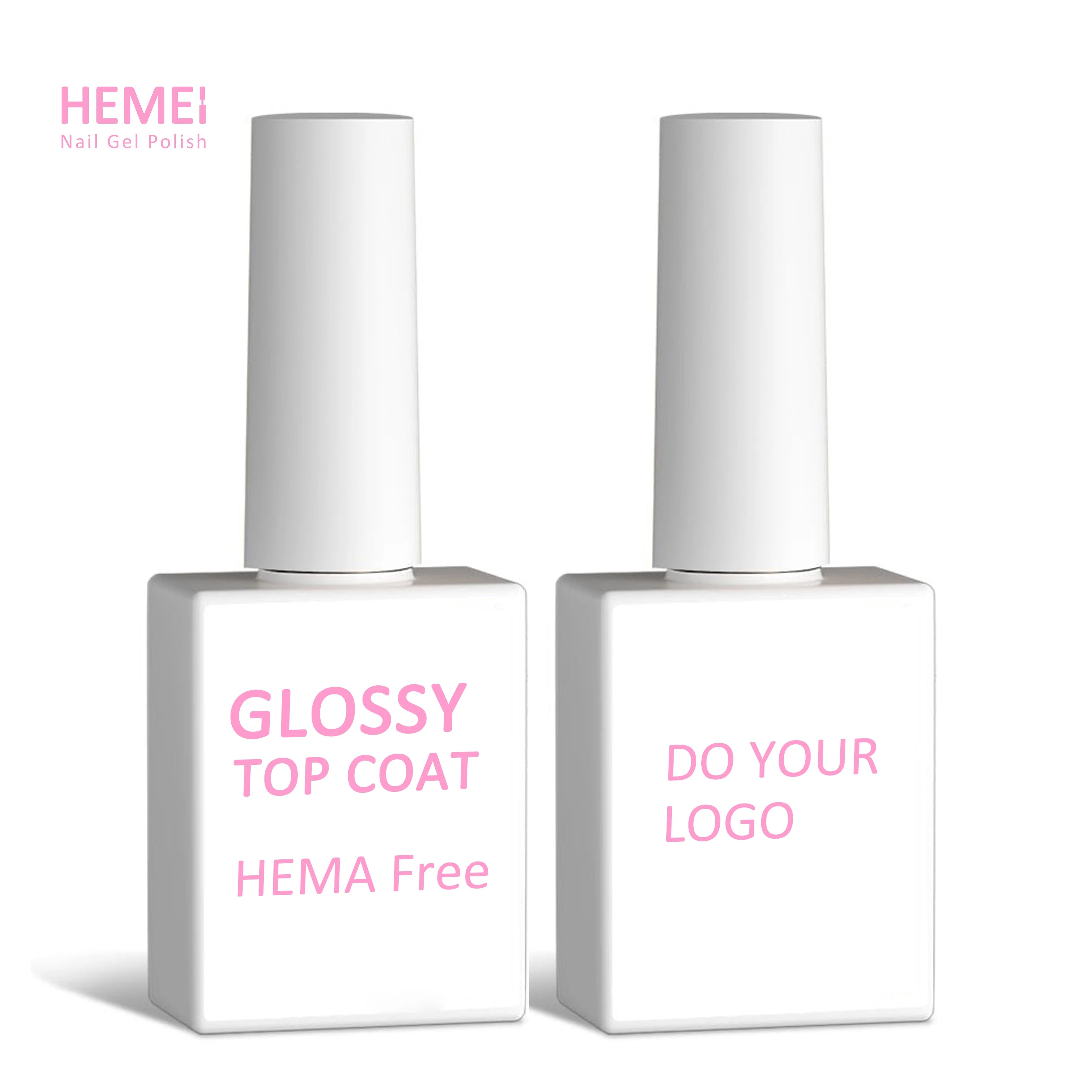 Factory Price OEM ODM HEMA Free Clear Glossy Top Coat Gel No Wipe High Shine Diamond Long Lasting Nails Supplies
