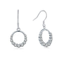 YILUN 925 Sterling Silver Circle Drop Earrings Hypoallergenic and Durable Cubic Zirconia Dangle Earrings for Women