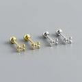 Mini Stud Earrings 925 Sterling Silver 18K Gold Bowknot Stud Earrings