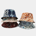 Reversible Lady Bucket Hat Flower Graffiti Printing Custom Design Outdoor Bucket Hat