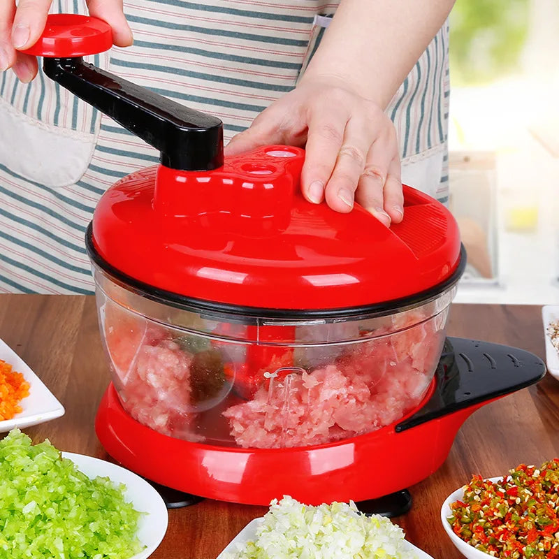Hand Food Chopper Vegetable Quick Chopper Manual Food Processor Easy to Clean Food Dicer Mincer Mixer Blender