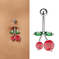New Trendy Cherry Belly Ring New Trendy Navel Piercing for Women  Hot Sale Body Jewelry Surgical Steel Piercing