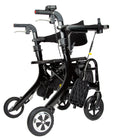 Lightweight Foldable All-Terrain Walker & Rollator Elderly Mobility Wheelchair Carrier Shopping Cart Hand Bike Assistive Device