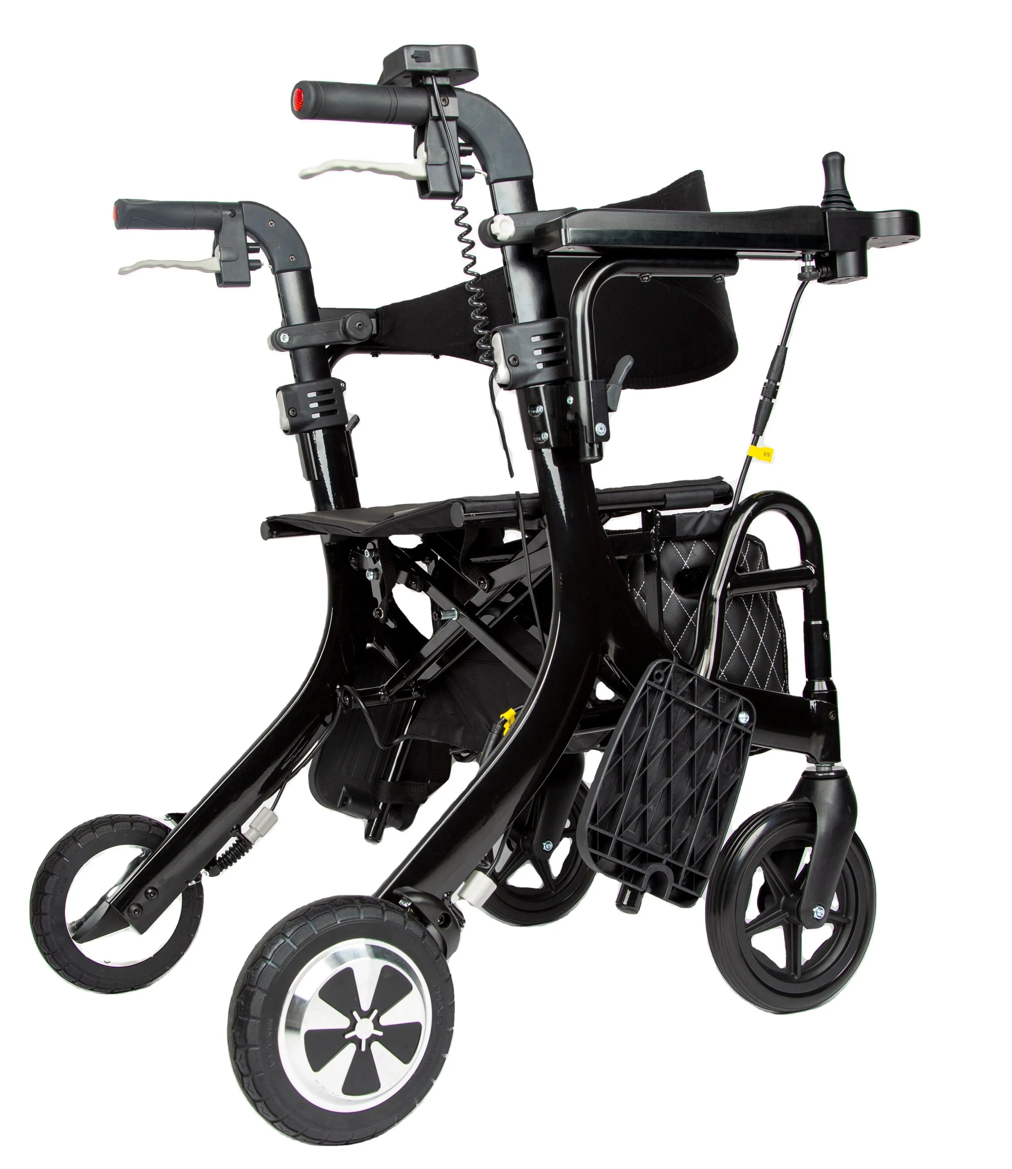 Lightweight Foldable All-Terrain Walker & Rollator Elderly Mobility Wheelchair Carrier Shopping Cart Hand Bike Assistive Device