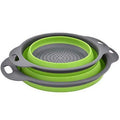 Set of 2 Collapsible Plastic Colanders Foldable Strainers for Convenient Kitchen Use
