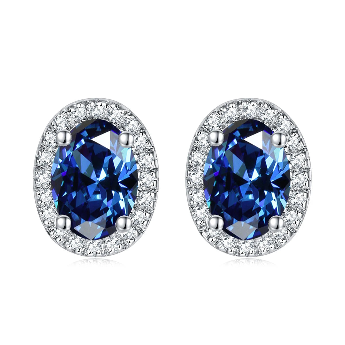 Jewelry Manufacturer Made New Design 925 Sterling Silver Fashion Birthstone Cubic Zirconia Stud Earrings for Women' s Gift