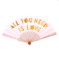 Vintage Transparent Hand Fan Custom Plastic Shiny Glitter Hand Held Folding Fans