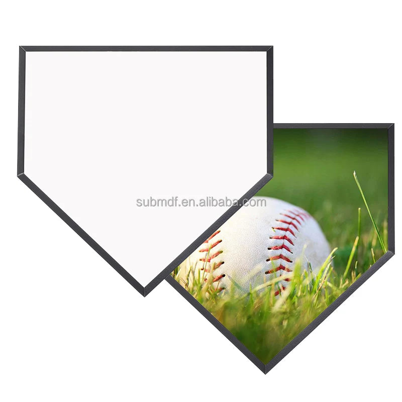 MDFSUB in Stock 15mm Home Plate Mdf Plaque Photo Printable 10x10'' Softball Home Plate Shaped White Sublimation Blank Mdf Plaque