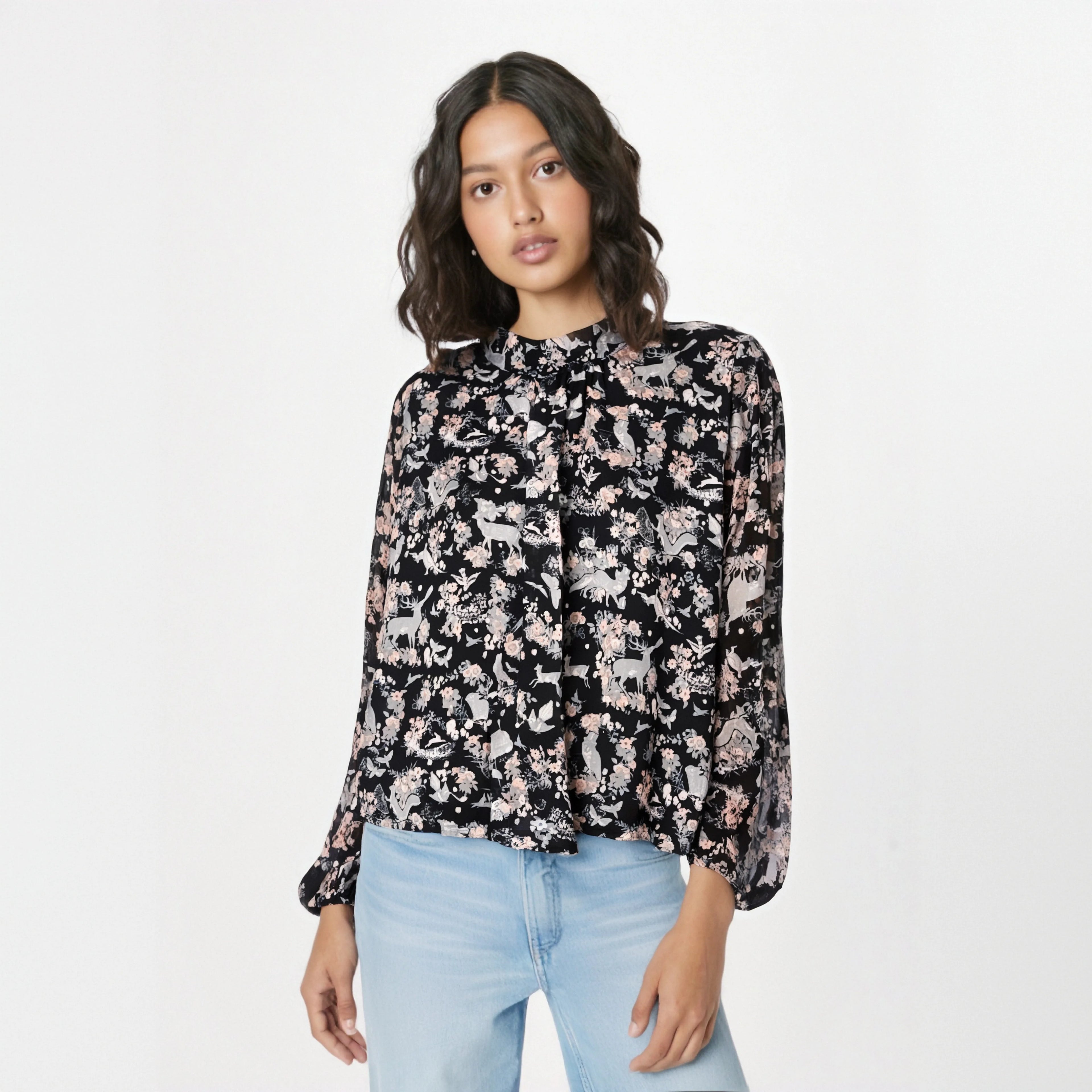 Casual Women's Summer Blouses & Shirts Blouse Wholesale Branded Long Sleeve Blouses Models in Chiffon
