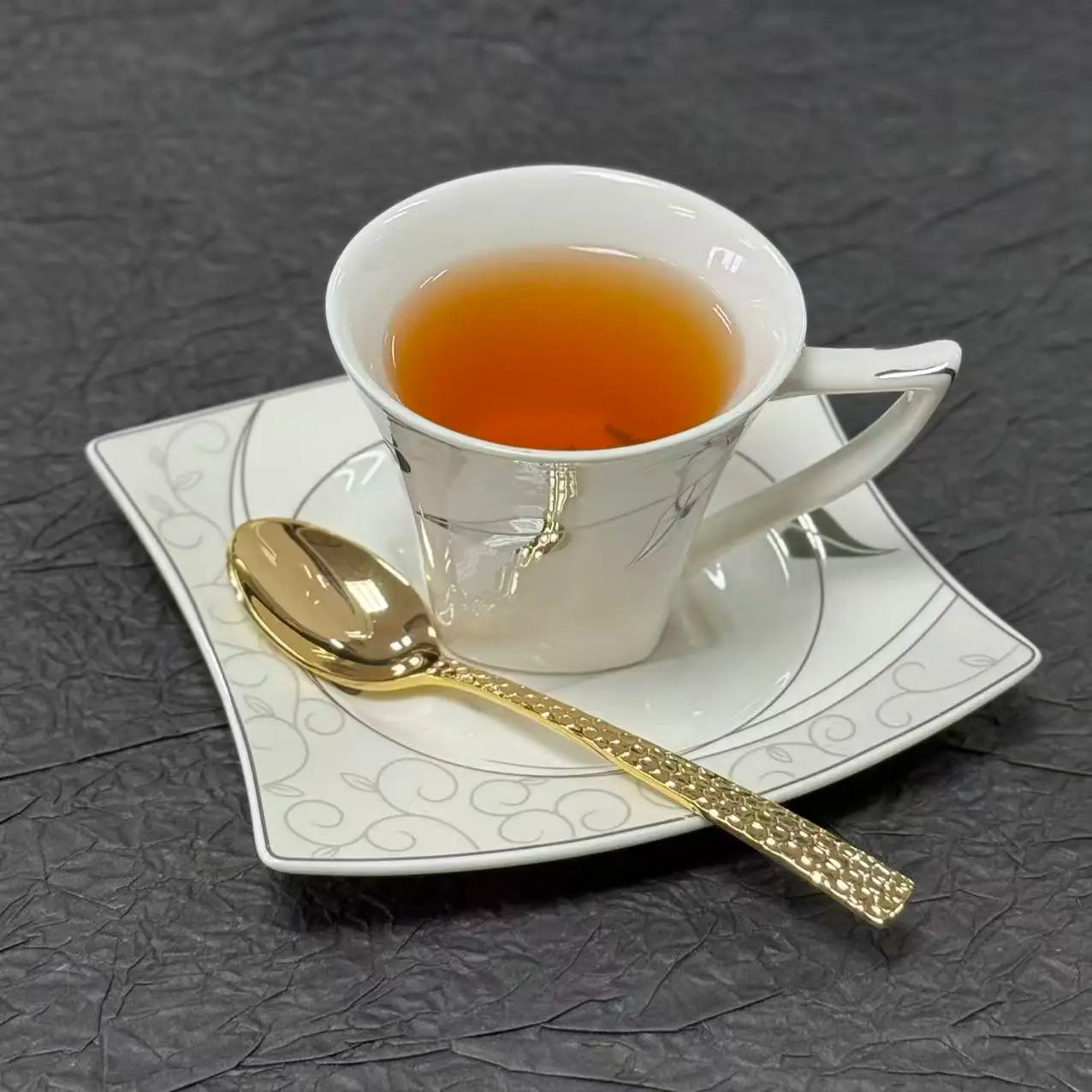 147pcs Luxury Full 24K Gold Plated 18/10 Stainless Steel Sustainable Business Gift Food Grade Flatware Honey Spoon Soup Ladle