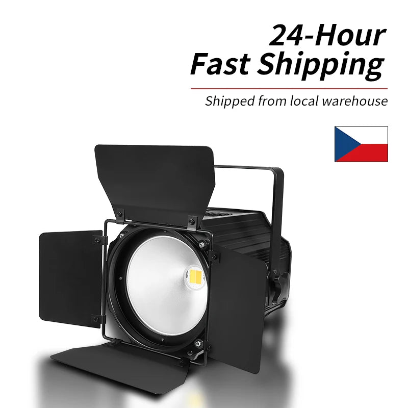 AICPOSE Professional Equipment 200w Warm Cool White Fresnels Light LED Cob Studio Fresnel Spot Light
