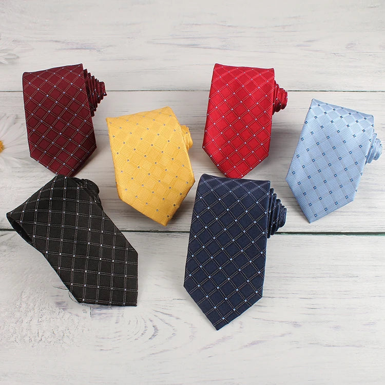 Dacheng Wholesale Classic Plaid Jacquard Corbata Daily Suit Accessories Tie Men Ties