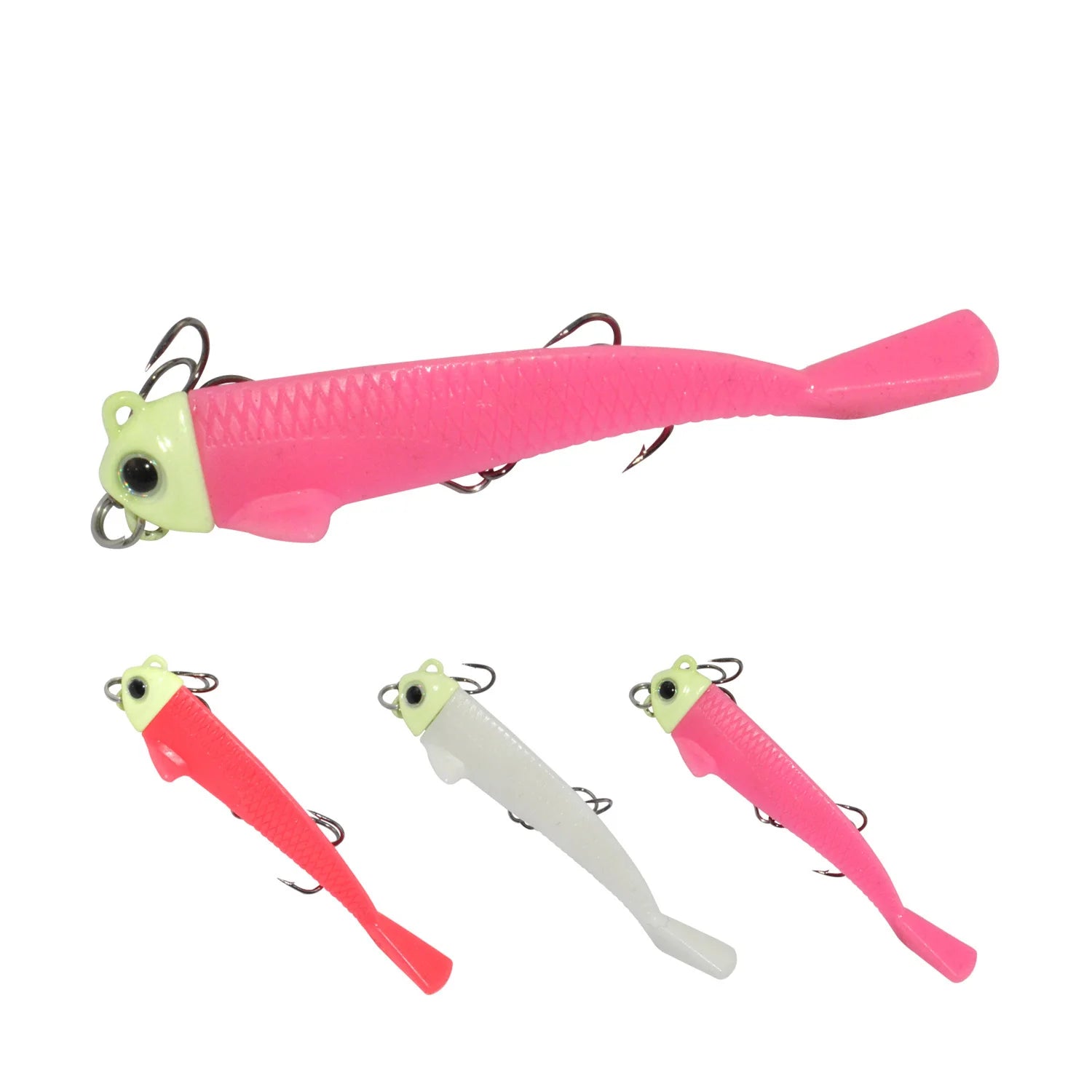 Belt Fish Lure TPE Fishing Bait for Korea Market  8g  10g  12g Lead Jig Head Glow Hairtail Soft TPE Lure Soft Bait Swim Baits