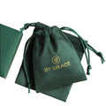 Velvet Drawstring Bags Reusable Dark Green Hot Stamping Travel Storage Pouches for Jewelry Party Wedding Storage Home Supplies