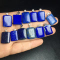 Hand Made 925 Sterling Silver Fine Jewelry Crystal Healing Stone Natural Lapis Lazuli  Charm Pendant