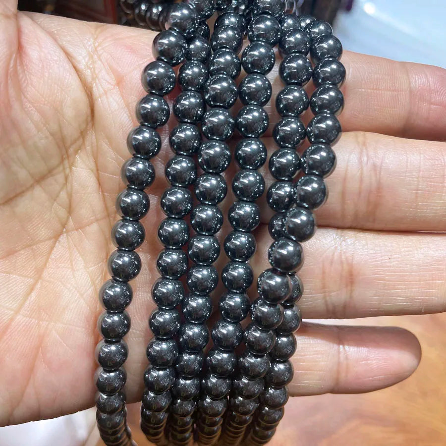 Wholesale Hematite Round Beads 6-12mm With Magnetic Healing Without Magnetic Hematite Loose Stone Beads for Jewelry