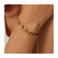 ERESI Fashion 18k PVD Gold Plated Stainless Steel Bracelet Femme Hollow Shell Shape Beach Bracelet Jewelry for Girls