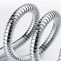 150cm 1.5m Double Lock Flexible Chrome Stainless Steel Shower Hose in Stainless Steel Material with Brass Nuts