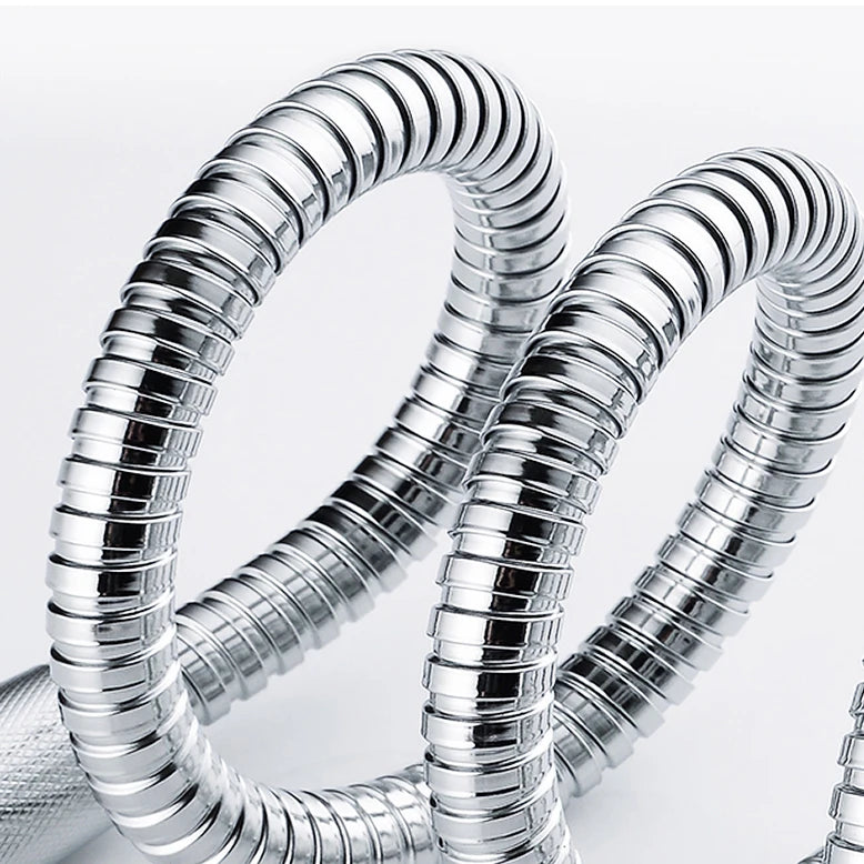 150cm 1.5m Double Lock Flexible Chrome Stainless Steel Shower Hose in Stainless Steel Material with Brass Nuts