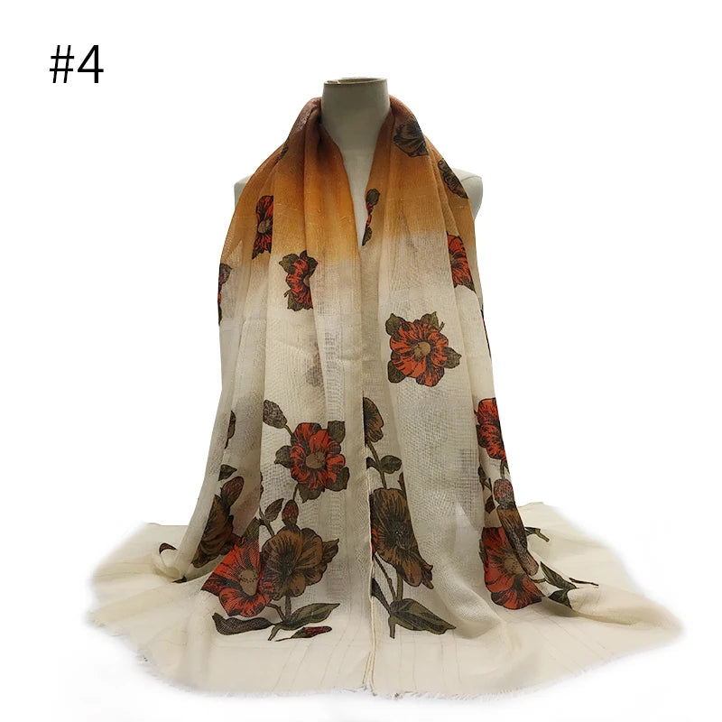 New Arrival Cotton Hijab Ready to Wear Cotton Scarf for Women Hijab Cotton Printed Long Shawl Muslim