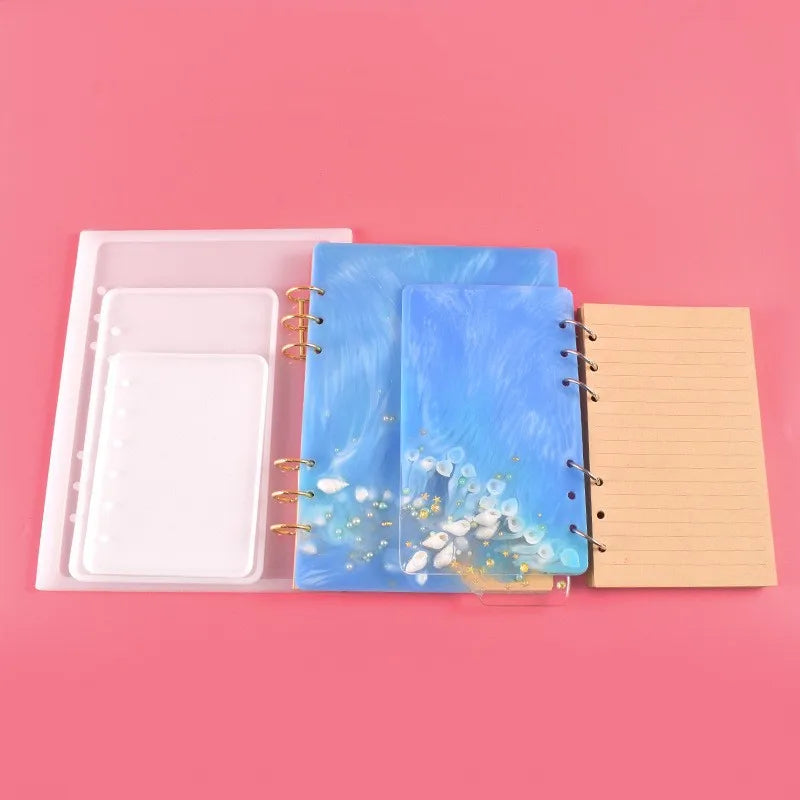 Wholesale A4 A5 crystal drip mold DIY notebook cover ring binder set A6 A7 silicone molds special homemade gift