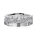 Luxury Bracelet Crown Bead 3PCS Luxury Men's New Design Stainless Steel Open Adjustable Bracelets