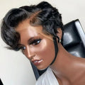 Pixie Cut Wig Lace Frontal Wig With Baby Hair Human Hair Water Wave Bob Short Human Hair Wigs for Women