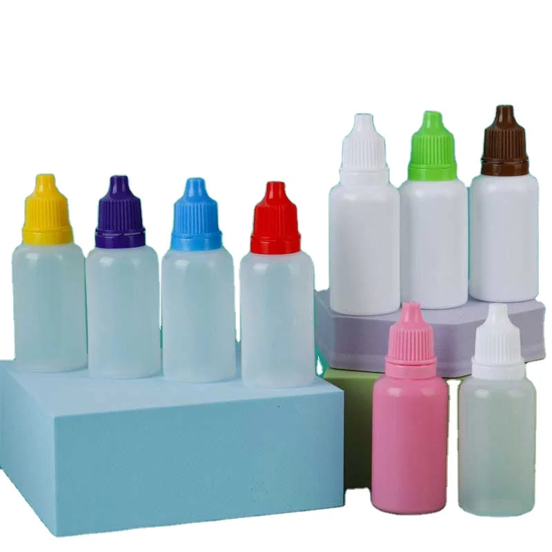 Tamper-Proof HDPE/LDPE 5ml-50ml Soft Squeeze Eye Dropper Bottle White and Black Plastic PE Plastic Bottles