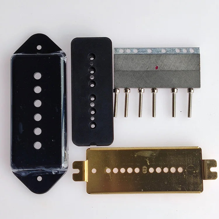 Wholesale Alnico 5 P90 Dog Ear DIY Guitar Pickup Building Kit Electric Guitar Pickup Parts with Brass Base Plate