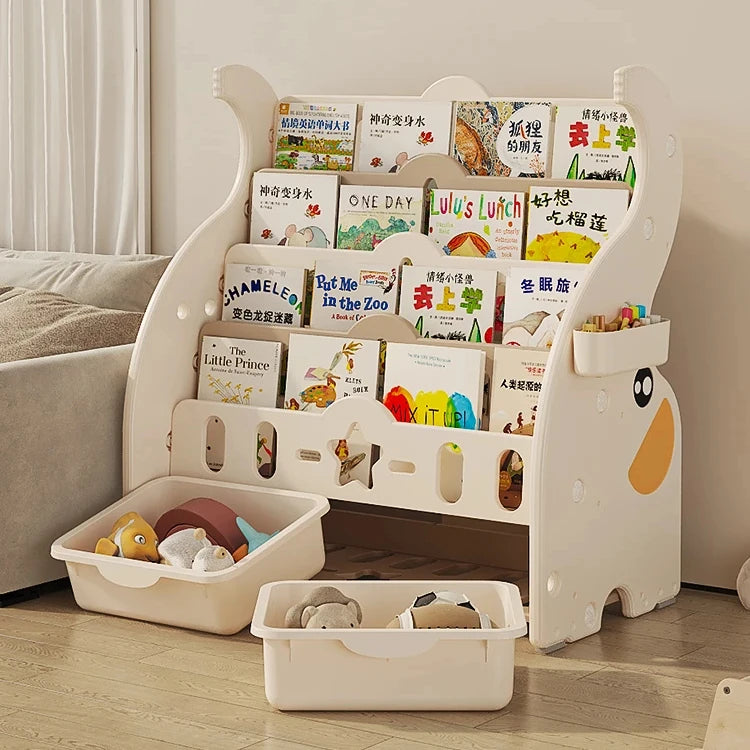 Children Baby Room Bookcase Bookshelf HDPE Kids Toy Organizer Book Shelf Cabinet