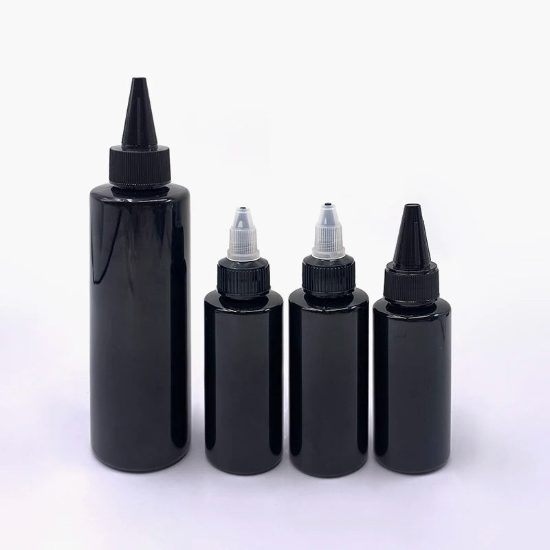 Hot Selling 50ml 100ml 250ml Squeeze Pet Plastic Dropper Bottle With Twist Cap for Ink Hair Oil