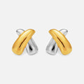 Dazan New Ins Trendy 18k Pvd Gold Plated Stainless Steel Vintage Super Shine Norway Shield Mixed Earrings Luxury Women Jewelry
