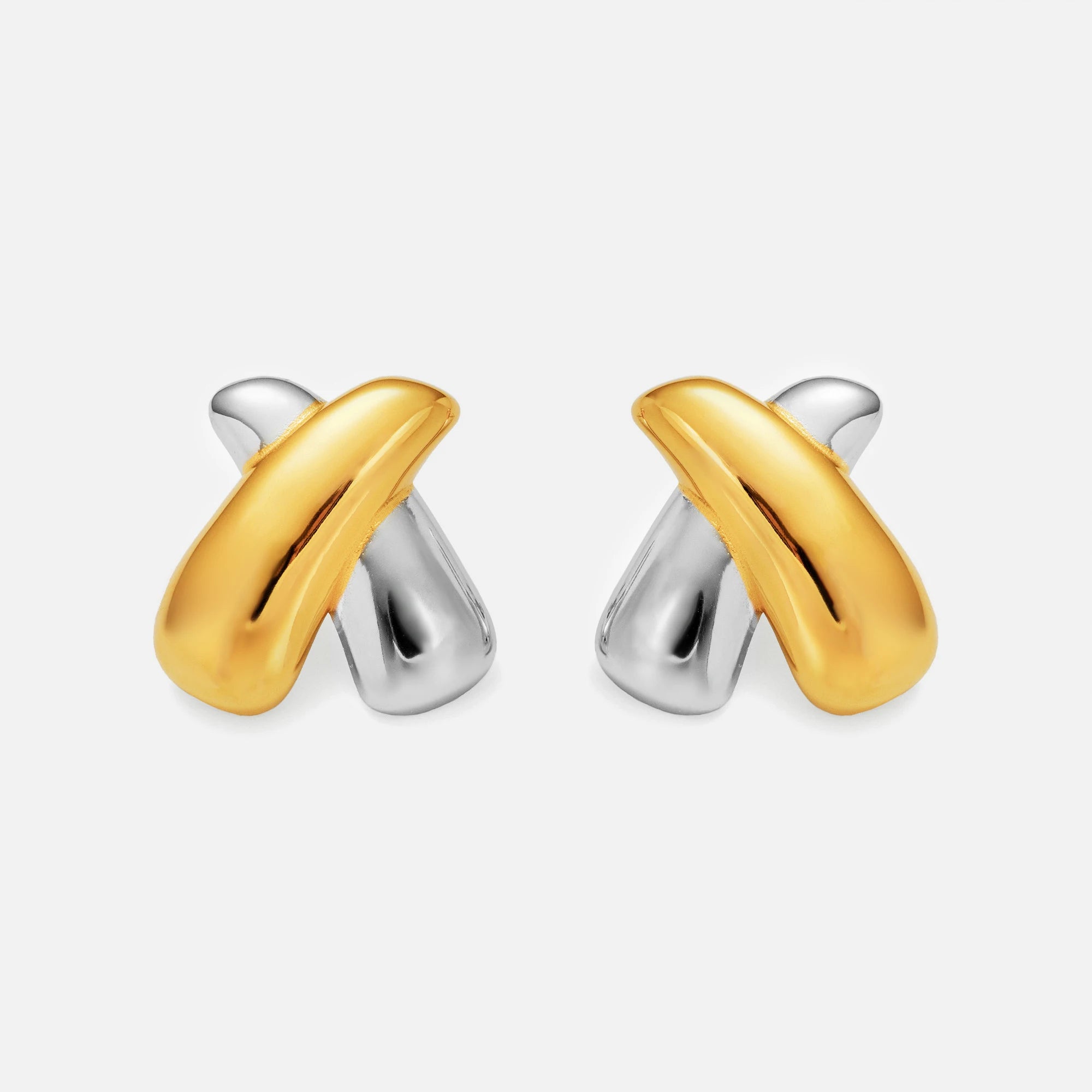 Dazan New Ins Trendy 18k Pvd Gold Plated Stainless Steel Vintage Super Shine Norway Shield Mixed Earrings Luxury Women Jewelry